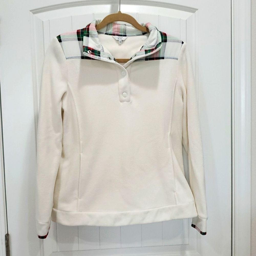 Crown & Ivy Womans tartan plaid fleece, Size Small